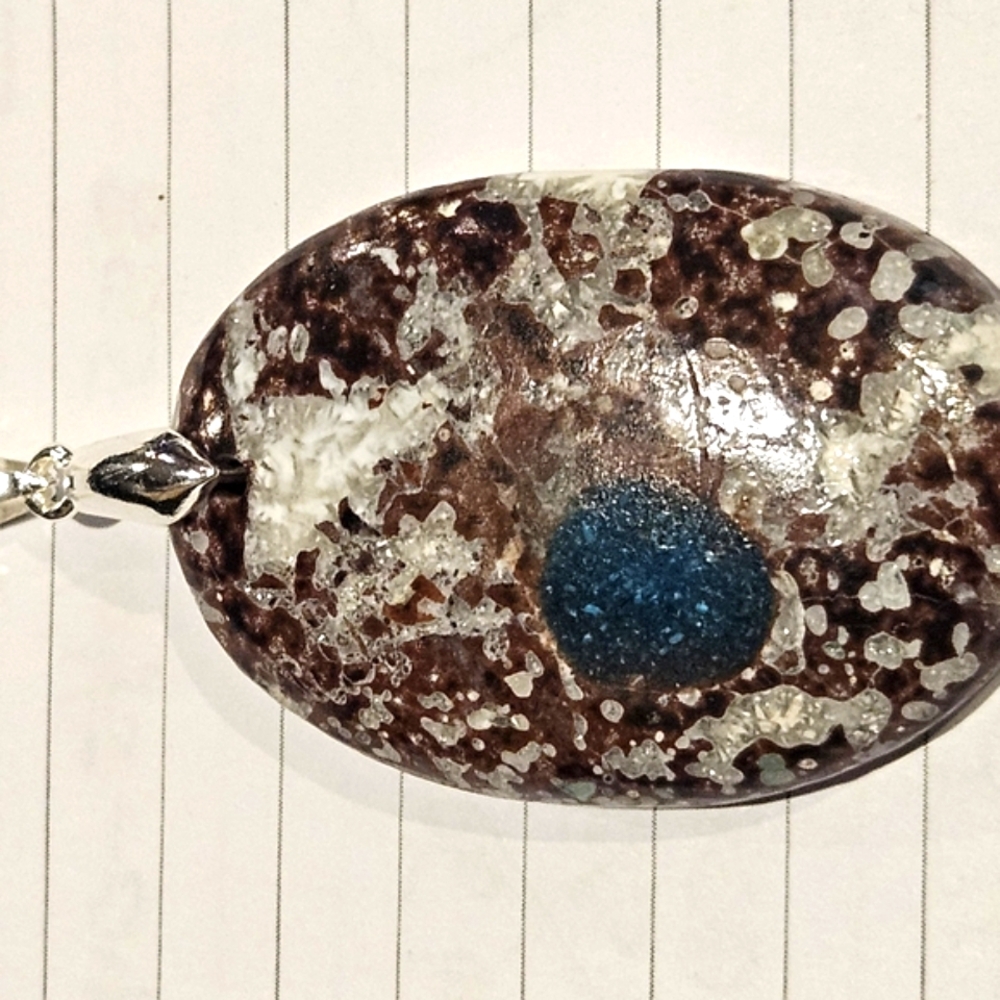 Brown and Blue Stone Pendant Necklace